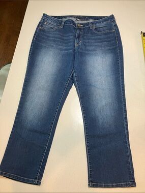 Jennifer Lopez Dark Blue capri Cropped Straight-Leg Jeans